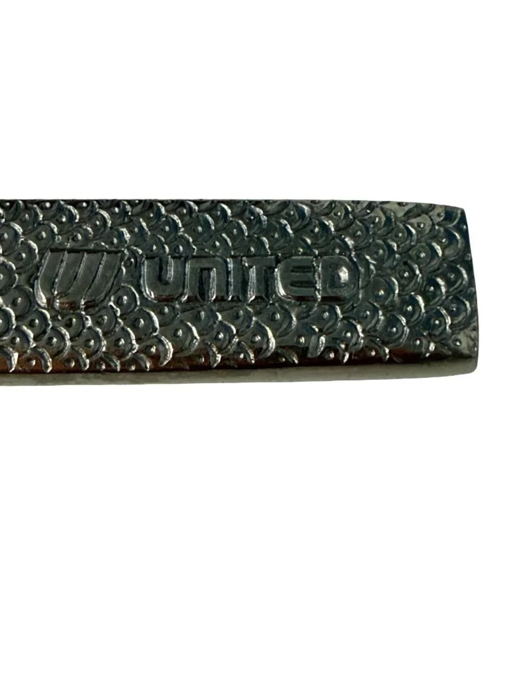 Vintage United Airlines Stainless Steel Butter Spreader Knife Fish Scale Handle
